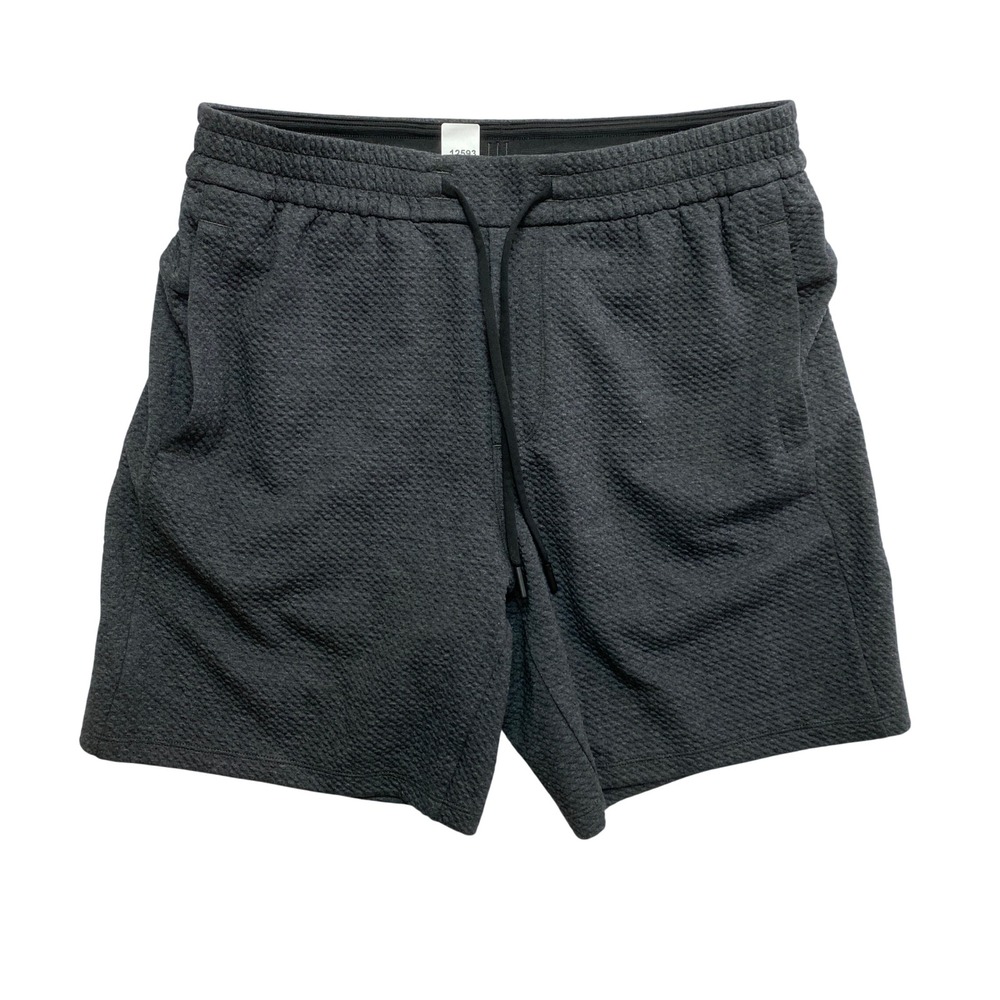 Lululemon At Ease Shorts Mens Large Charcoal Grey Textured Knit Drawstring
